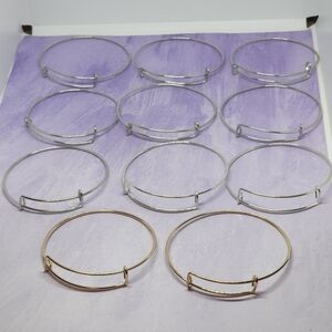 Charm Bracelet Blanks Silver & Gold Tone Set Of 11